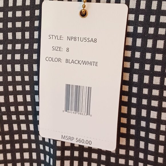 Zac & Rachel Slim Leg Black & White Pants Size 8 NWT - Picture 2 of 5